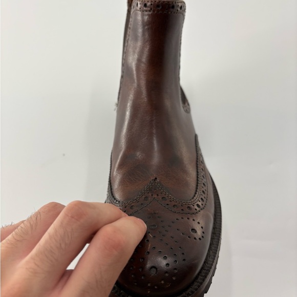 Men’s Frye George Lug Brogue leather western cowboy Chelsea Boots brown size 8.5 - Picture 8 of 14